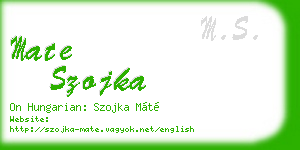 mate szojka business card